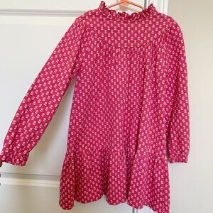 Mini Boden Girl Pink Floral Sweat Dress 6-7 years